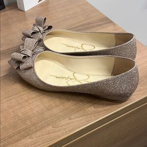 Jessica Simpson Mubara Ballet Flats Gold Bow